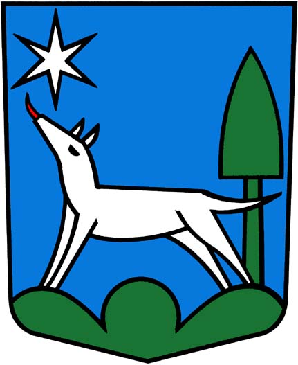 In Blau ein auf grünem Dreiberg schreitender rotgezungter silberner Fuchs, begleitet links von einem aus dem Dreiberg wachsenden grünen Baum und im rechten Obereck von einem sechsstrahligen silbernen Stern