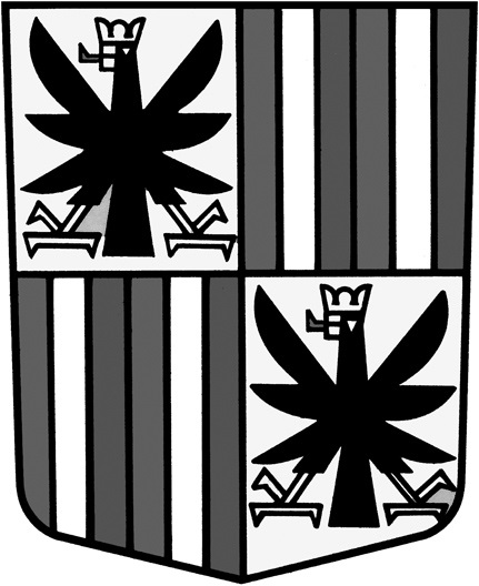 Geviert: Wappen II in 1 und 4, Wappen I in 2 und 3.